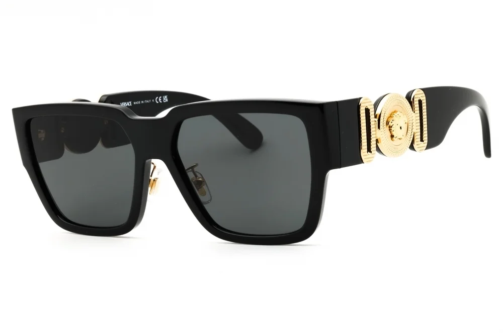 NWT Versace 0VE4483D-GB1/87 Black Rectangular 57mm Sunglasses